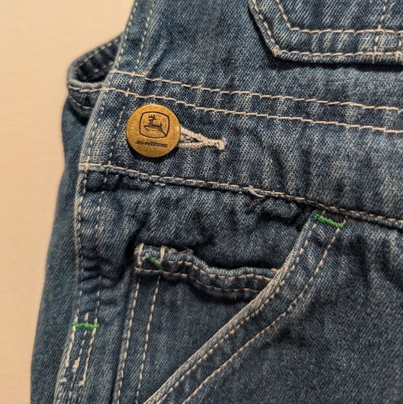 JOHN DEERE kids blue denim bib overalls size 5 - Picture 3 of 8